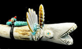 Kolowisi Zuni Water Serpent Native American Zuni Indian Antler Fetish Carving