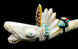 Kolowisi Zuni Water Serpent American Indian Zuni Antler Fetish Carving