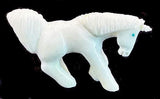 White Marble Unicorn Fetish Zuni Indian Sone Animal Carving