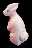 Cellester Laate(D) Pink Rabbit Fetish Zuni Indian Stone Animal Carving