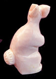 Cellester Laate(D) Pink Rabbit Fetish Native American Stone Animal Carving