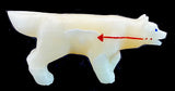 Gibbs Othole Ivory Stone Wolf Fetish American Indian Zuni Stone Animal Carving