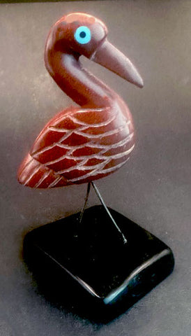 Flamingo Fetish Zuni Indian Stone Bird Carving