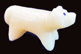 Dee Edaakie Ivory Stone Wolf Fetish Zuni Indian Stone Animal Carving