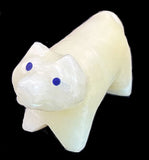 Dee Edaakie Ivory Stone Wolf Fetish Native American Zuni Indian Stone Animal Carving