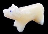 Dee Edaakie Ivory Stone Wolf Fetish American Indian Zuni Stone Animal Carving