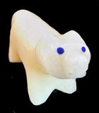 Dee Edaakie Ivory Stone Wolf Fetish Southwestern Pueblo Zuni Indian Sone Animal Carving