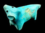 Sarah Leekya(D) Turquoise Wolf Fetish Zuni Indian Stone Animal Carving