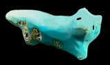 Sarah Leekya(D) Turquoise Wolf Fetish American Indian Zuni Stone Indian Carving