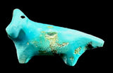 Sarah Leekya(D) Turquoise Wolf Fetish Southwestern Pueblo Zuni Indian Stone Animal Carving