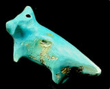 Sarah Leekya(D) Turquoise Wolf Fetish Western Pueblo Zuni Indian Stone Animal Totem Carving