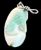 Maxx Laate Green Snail Shell Wolf Pendant