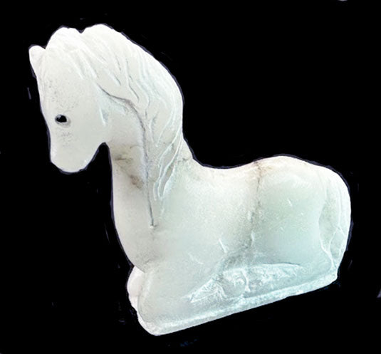 Hubert Pincion (D) Kneeling Horse Fetish uni Indian Stone Animal Carving