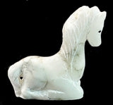 Hubert Pincion (D) Kneeling Horse Fetish Native American Zuni Indian Stone Animal Carving