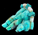 Turquoise Bear Family Zuni Indian Stone Animal Carving