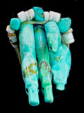 Turquoise Bear Family American Indian Zuni Stone Animal Carving