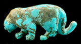 Turquoise Mountain Lion Southwestern Pueblo Zuni Indian Stone Animal Carving