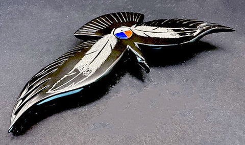 Hiram Peynetsa Large Belgian Black Marble Soaring Eagle