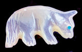 Andres Quandelacy (D) Mother of Pearl Wolf Fetish Zuni Indian Shell Carving