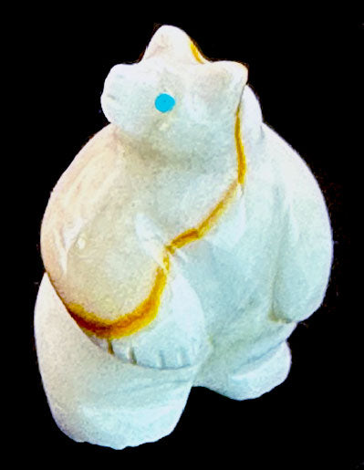 White Zuni Miniature Bear Fetish