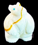 White Zuni Miniature Bear Fetish