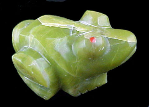 Green Frog Fetish Zuni Indian Carving