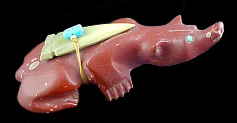 Pipestone Bear Fetish Zuni Indian Carving