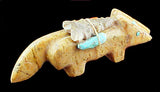 Thelma and Aaaron Sheche Dual Coyote Fetish Southwestern Pueblo Zuni Vintage Carving