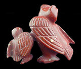 Pipestone Owl and Owlet Carving Southwestern Pueblo Zuni Indian Hand Carved Animal Artifact