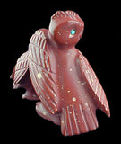 Pipestone Owl and Owlet Carving Zuni Hand Carved Stone Animal Fetish