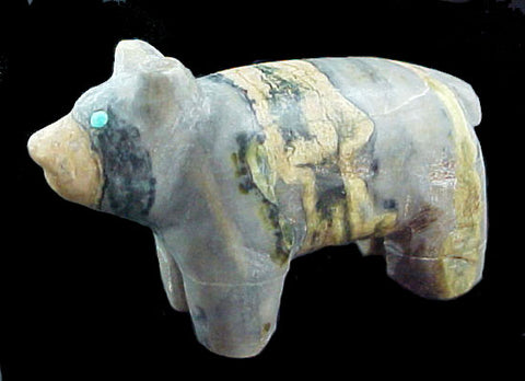 Harvey Bewanika Bear Fetish Zuni Indian Stone Animal Carving