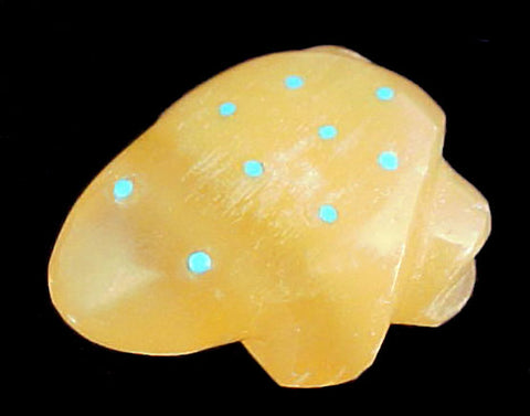 Golden Frog Fetish Zuni Indian Stone Amphibian Carving