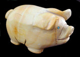 Picture Jasper Pig Fetish Native American Stone Animal Carving