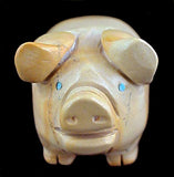 Picture Jasper Pig Fetish Zuni Pueblo New Mexico Hand Carved Stone Animal Sculpture