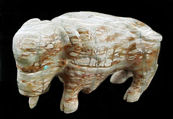 Plains Buffalo Fetish Zuni Indian Stone Animal Carving