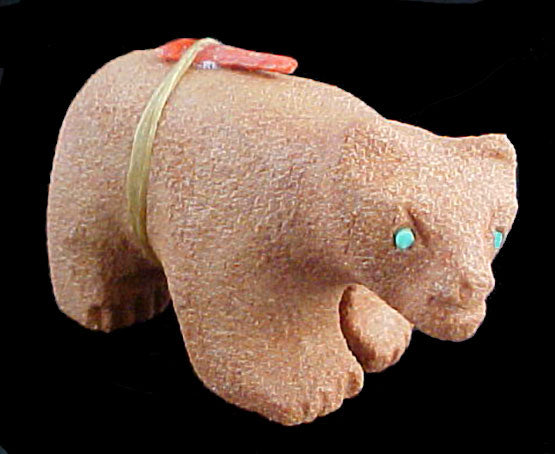 Sandstone Bear Fetish Zuni Indian Stone Animal Carving