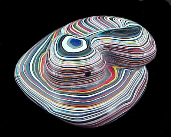 Colied Fordite Rattlesnake Fetish Zuni Indian Paine Reptile Carving