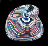 Colied Fordite Rattlesnake Fetish American Indian Paint Reptile Carving