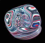 Colied Fordite Rattlesnake Fetish Zuni Pueblo New Mexico Hand Carved Paint Reptile Artifact