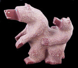 Mother and Cub Bear Sculpture Native American Stone Animal Carving
