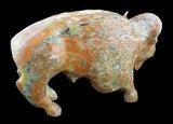 Serpentine Buffalo Fetish Zuni Pueblo New Mexico Hand Carved Stone Animal Sculpture