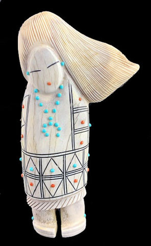 Claudia Peina Zuni Corn Maiden American Indian Antler Maiden Carving