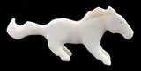 White Marble Horse Fetish Native American Stone Animal Carving