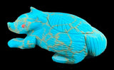 Turquoise Badger Fetish Zuni New Mexico Stone Animal Carving