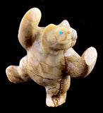 Loren Tsalabutie Dancing Bobcat Zuni Indian Stone Animal Carving