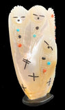 Mother of Pearl Dual Sided Corn Maidens Zuni Indian Shell Carving