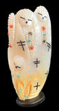 Mother of Pearl Dual Sided Corn Maidens American Indian Shell Carving