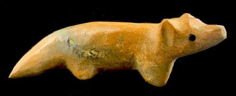 Sarah Leekya Wolf Fetish Zuni Indian Stone Animal Carving