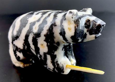 Gibbs Othole Panda Fetish Zuni Indian Stone Animal Carving